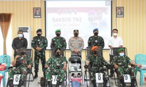 Sambut HUT TNI Ke-76, Tiga Matra Darat, Laut, Udara Laksanakan Giat Donor Darah