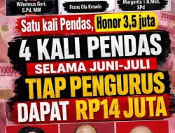 Empat Kali Pendas, Rp98 Juta Honor Pengurus: Yohanes Sason Helan Pilih Menolak